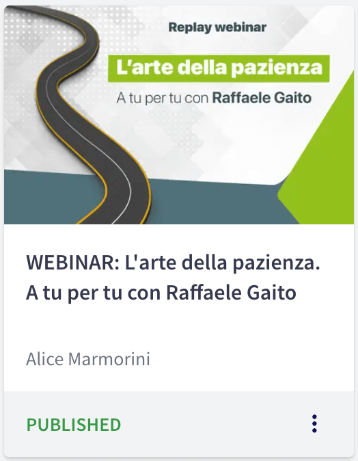 Webinar "L'arte della pazienza"