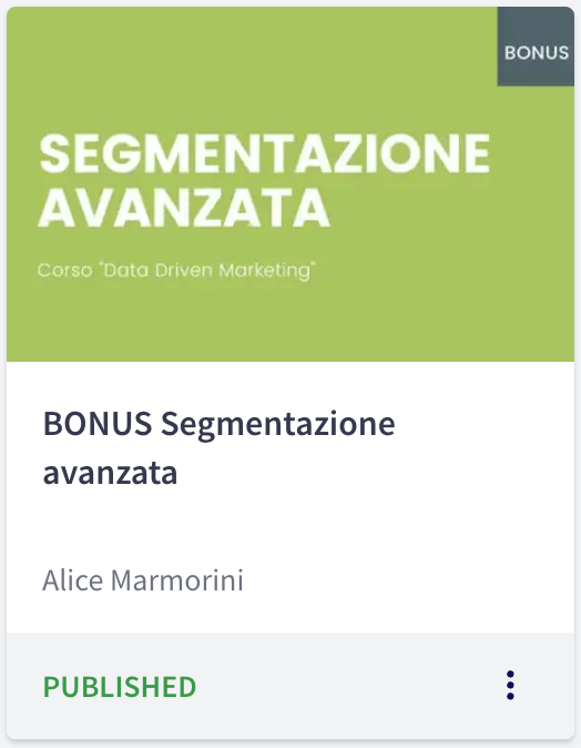 Bonus "segmentazione avanzata"