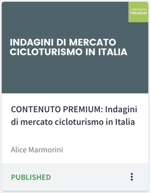 Contenuto Premium "Indagini di mercato cicloturismo in Italia"